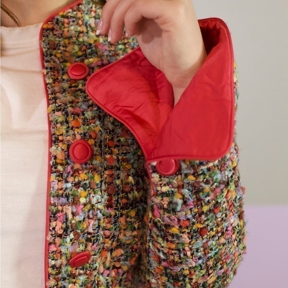 Armani Collezioni gorgeous vibrant tweed jacket lined in silk - Picture 10 of 15